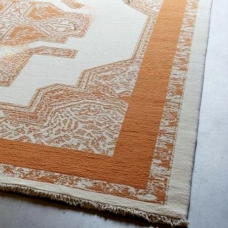 Handknotted Wool Area Ivory Rug